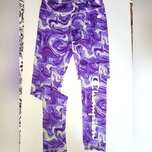 Champion girls leggings. Size 10/12. Purple and white swirl